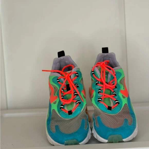 Nike Air Max 270 React AT6174-300 Multi Color Neon Sneakers Women’s Size 8 - Picture 5 of 6